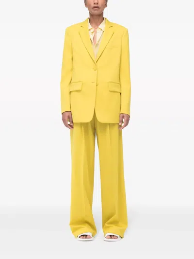 Another Tomorrow Single-breasted Blazer In Yellow
