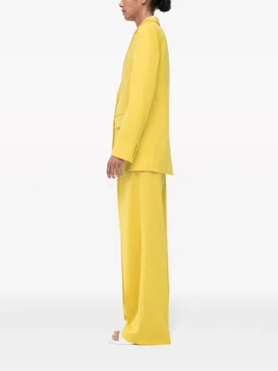 Another Tomorrow Single-breasted Blazer In Yellow