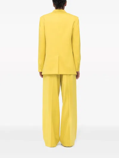 Another Tomorrow Single-breasted Blazer In Yellow