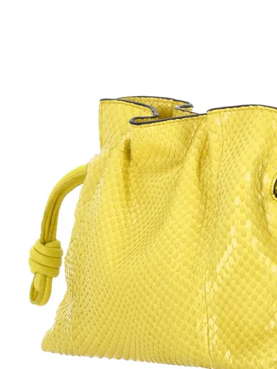 Loewe Flamenco Python Clutch Bag In Yellow