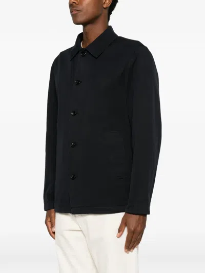 Profuomo Button-up Shirt Jacket In Black