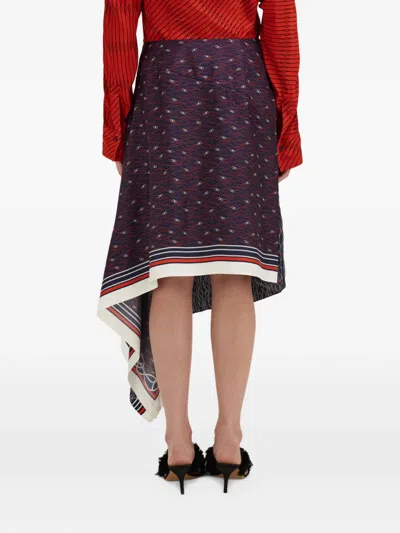 Ferragamo Asymmetrical Skirt In Blue