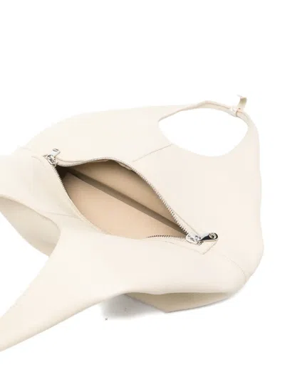 Coperni Folded Zip Shoulder Bag In Neutral