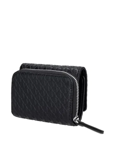 Armani Exchange Logo-debossed Wallet In Black