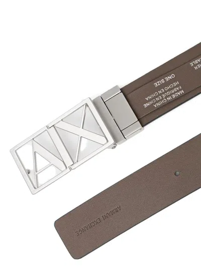 Armani Exchange Reversible Belt In Blue