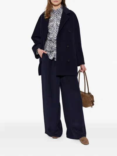 Max Mara Double-breasted Coat In Black