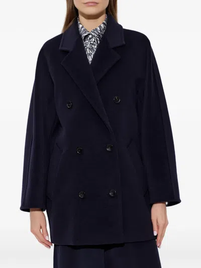 Max Mara Double-breasted Coat In Black