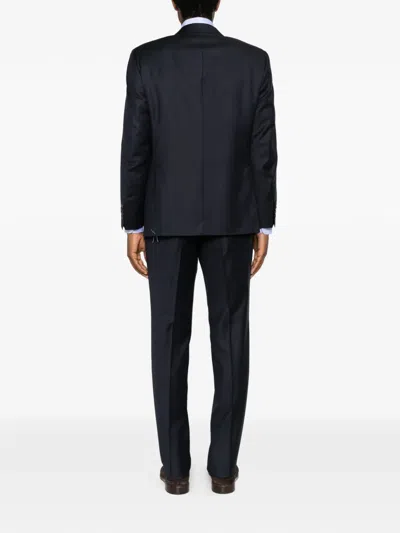 Canali Pinstripe-pattern Single-breasted Suit In Blue