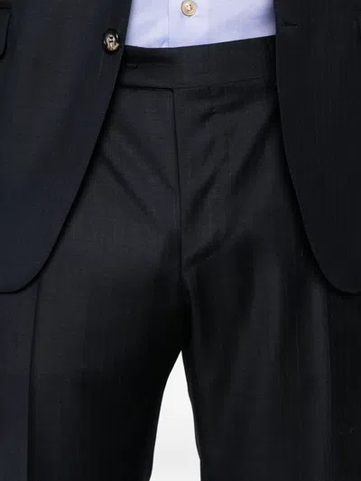 Canali Pinstripe-pattern Single-breasted Suit In Blue