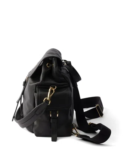 Prada Explore Medium Nappa Leather Backpack In Black