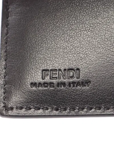 Pre-owned Fendi 2020s Ff Squared Bi-fold Wallet In Black