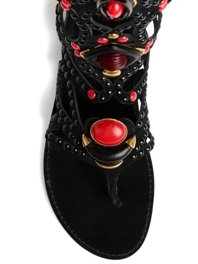 Pucci Black Embellished Gladiator Sandals In Black