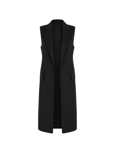 Frank Lyman Notched-lapel Sleeveless Jacket In Black