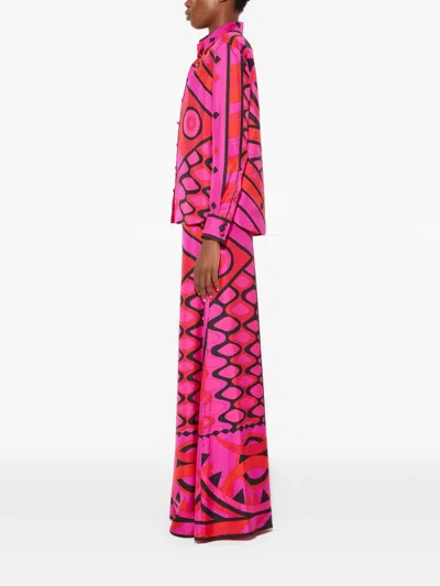 Pucci Printed Silk-twill Wide-leg Pants In Multi