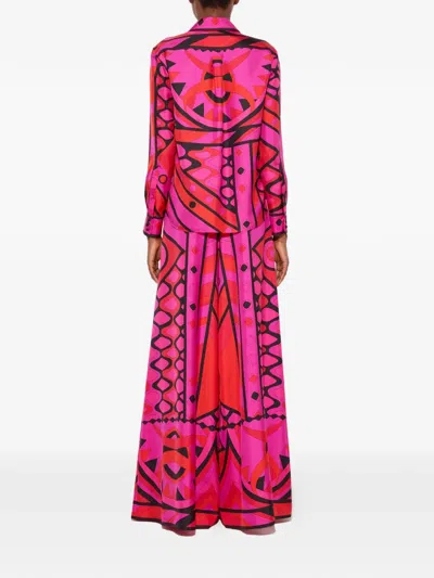 Pucci Printed Silk-twill Wide-leg Pants In Multi