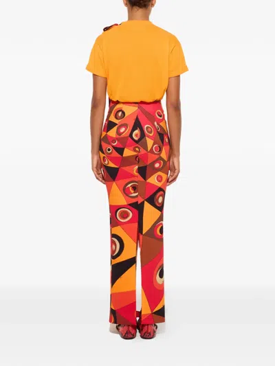 Pucci Occhi Print Long Skirt In Multi