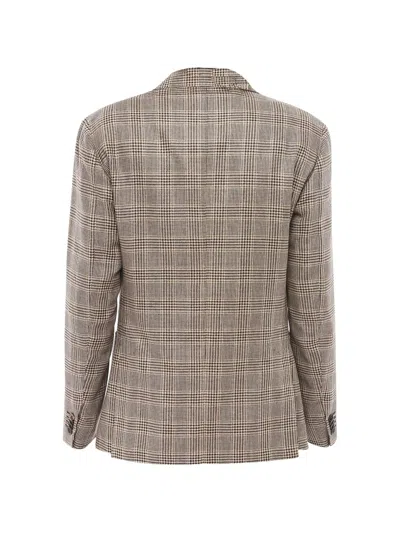 Corneliani Checked Single-breasted Blazer In Neutral