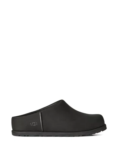 Ugg Slip-on Sabot Shoes With Rounded Toe And Matte Finish In Black