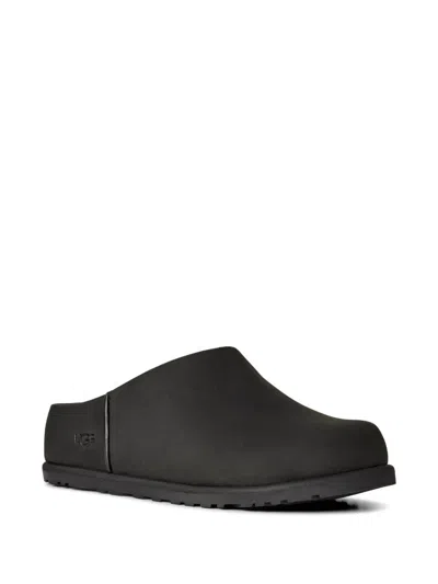 Ugg Slip-on Sabot Shoes With Rounded Toe And Matte Finish In Black