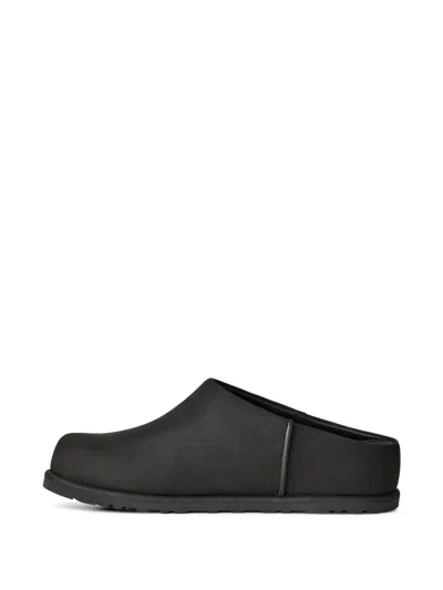 Ugg Slip-on Sabot Shoes With Rounded Toe And Matte Finish In Black