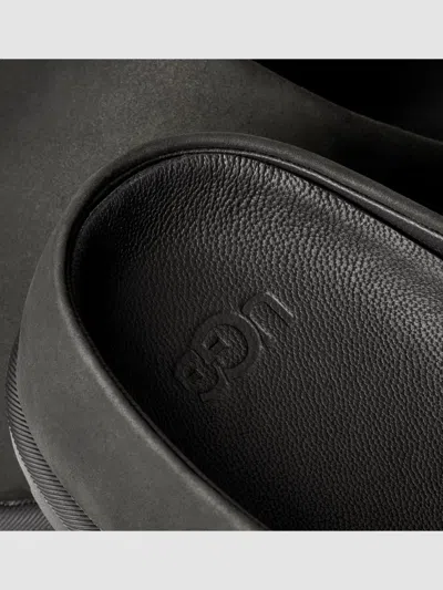 Ugg Slip-on Sabot Shoes With Rounded Toe And Matte Finish In Black
