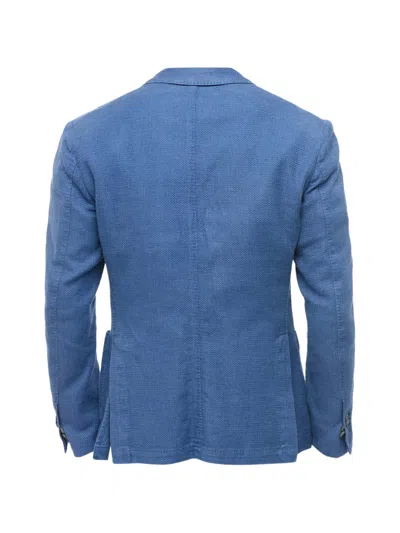 Corneliani Notched-lapel Single-breasted Blazer In Blue