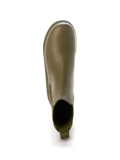 Ferragamo Elasticated-panel Pull-tab Boots In Brown