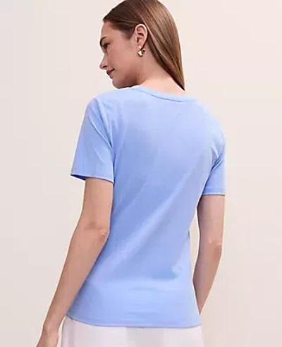 Ann Taylor Weekend Crew Neck Tee In Blue