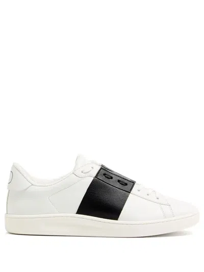 Valentino Garavani Minimalist Leather Sneakers With Contrasting Stripe Detail And Vlogo Signature In White