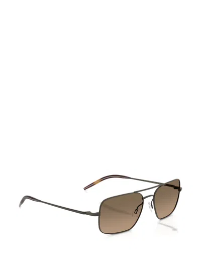 Oliver Peoples 55mm Victory Ii Polarized Rectangular Sunglasses In Brown
