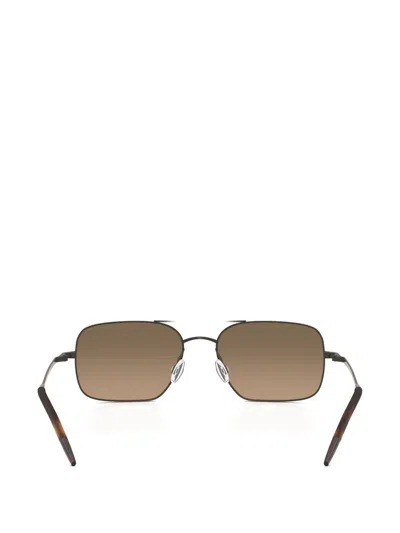 Oliver Peoples 55mm Victory Ii Polarized Rectangular Sunglasses In Brown