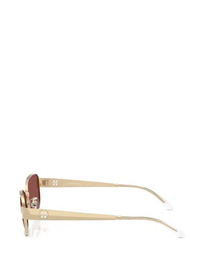 Tory Burch 55mm Gradient Polarized Rectangular Sunglasses In Gold