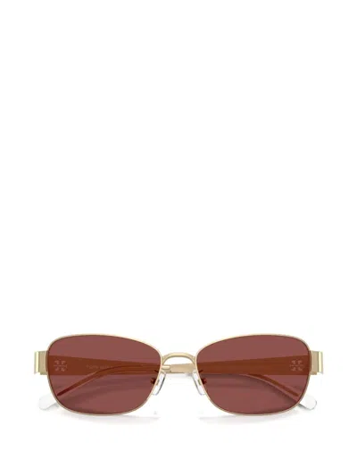 Tory Burch 55mm Gradient Polarized Rectangular Sunglasses In Gold