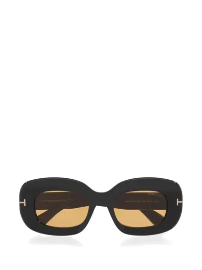 Tom Ford Islay 50mm Small Rectangular Sunglasses In Black