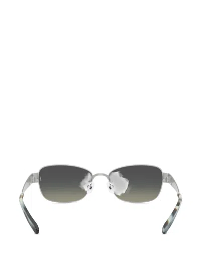 Tory Burch 55mm Gradient Polarized Rectangular Sunglasses In Gray