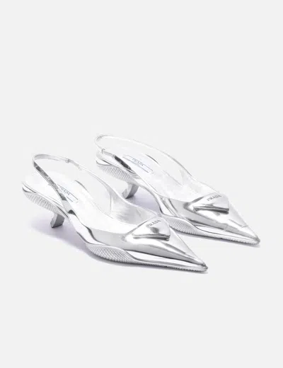 Prada High Heels In Silver
