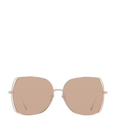 Linda Farrow Oversized Sunglasses In Pink