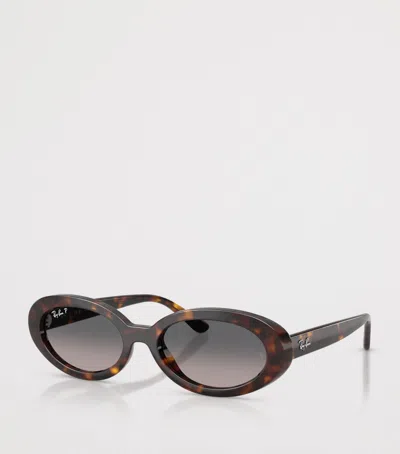 Ray Ban Ray-ban 54mm Gradient Polarized Oval Sunglasses In Brown
