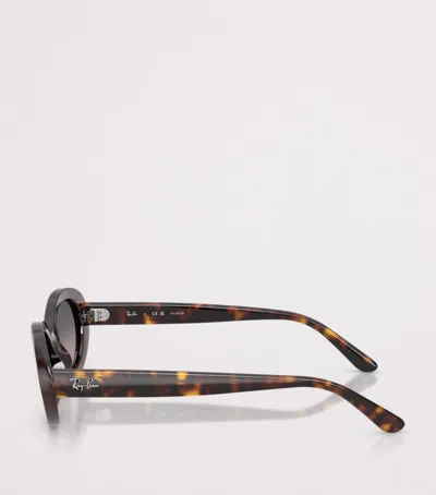 Ray Ban Ray-ban 54mm Gradient Polarized Oval Sunglasses In Brown