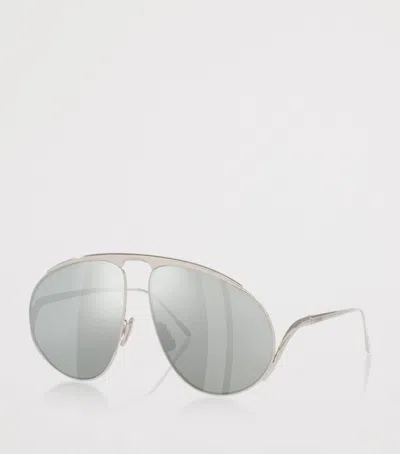 Loewe Hillock Pilot Sunglasses In Silver