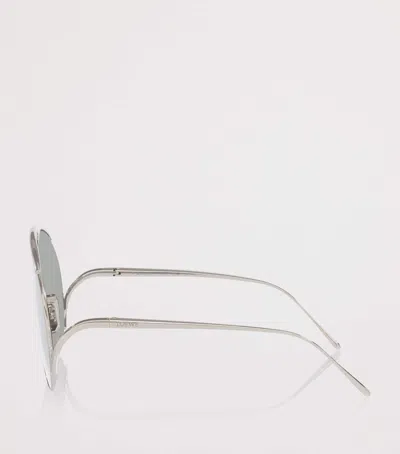 Loewe Hillock Pilot Sunglasses In Silver