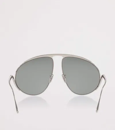 Loewe Hillock Pilot Sunglasses In Silver