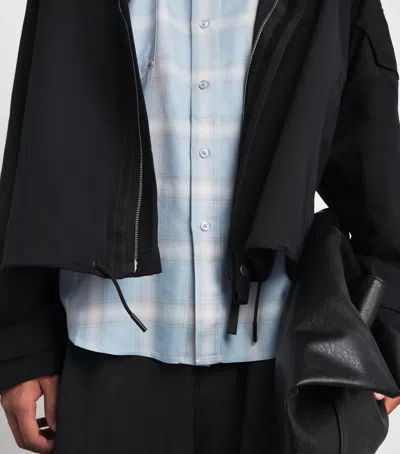Cole Buxton Check-pattern Stud-embellished Shirt In Blue