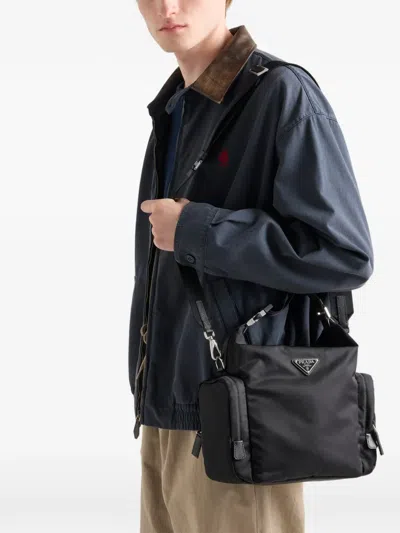 Prada Re-nylon＆サフィアーノレザー ショルダーバッグ