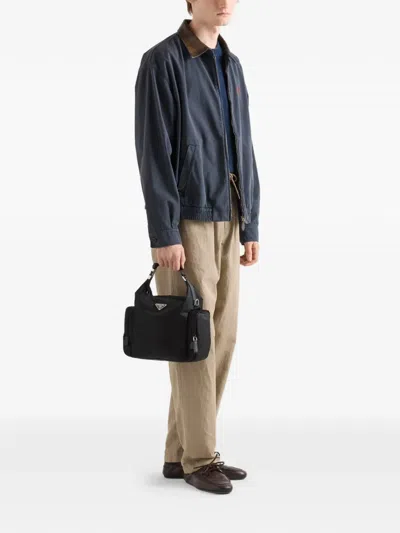 Prada Re-nylon＆サフィアーノレザー ショルダーバッグ