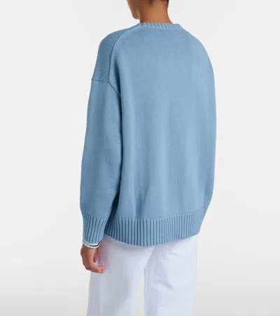 Polo Ralph Lauren Cotton Bear Long Sleeve Crew Neck Pullover Blue Note
