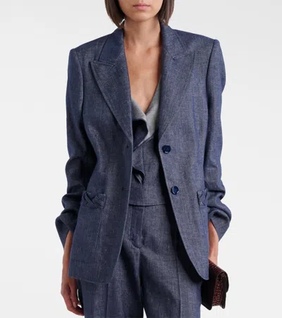 Dorothee Schumacher Braided-detail Denim Blazer In Blue