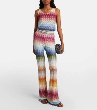 Missoni Mid-rise Flared Pants In Multi