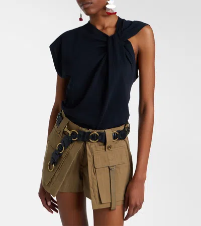 Isabel Marant Nayda Gathered Cotton Jersey T-shirt In Black