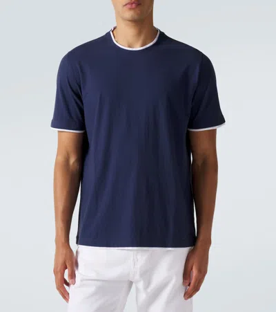 Fedeli Cotton Jersey T-shirt In Blue